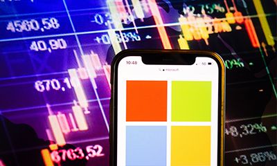 microsoft logo on a phone